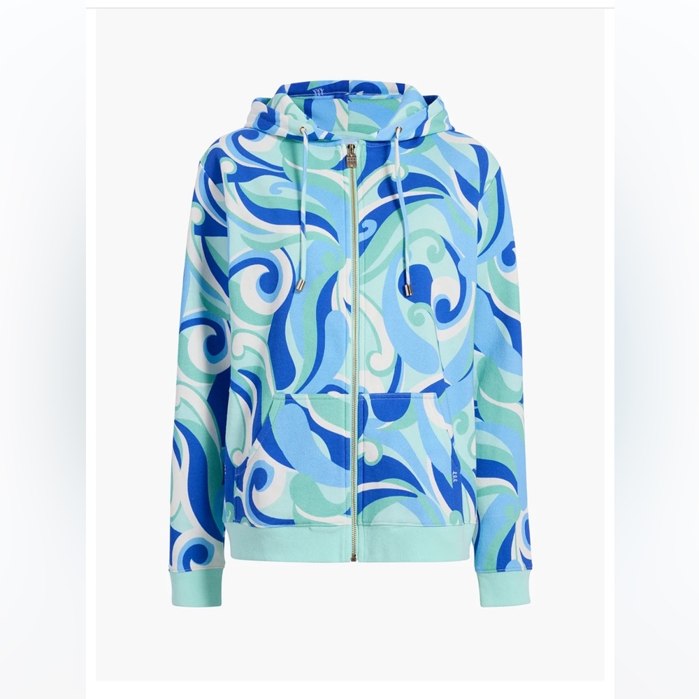 Women's Blue Swirl Zip-Up Hoodie